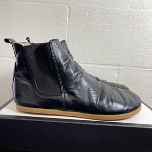 Aintap Chelsea Ankle Boots Barefoot Black Leather Pull On Mens 43 EU/10-10.5 US